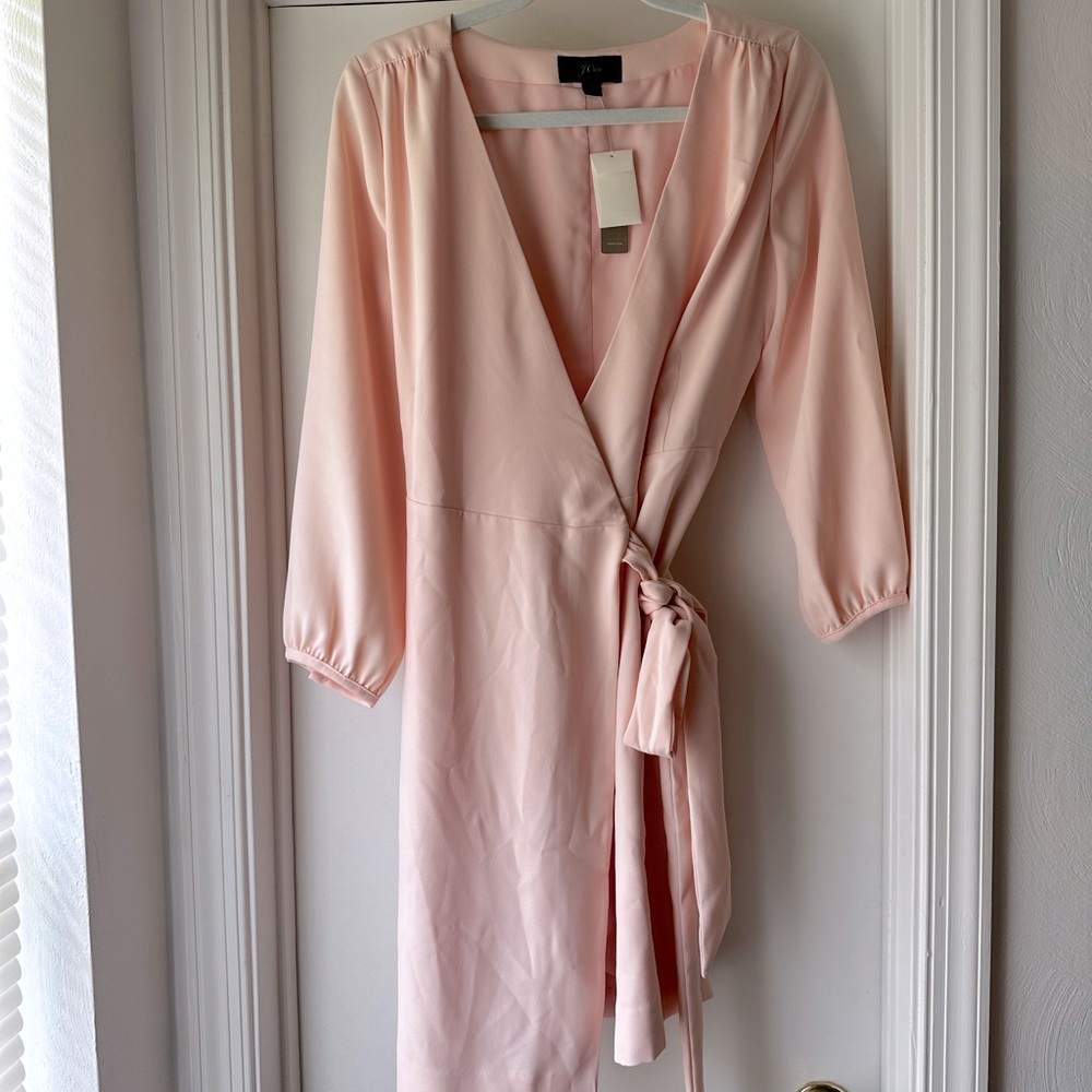 J.Crew Wrap Dress | Crepe | Light Pink | Size 6 | NWT